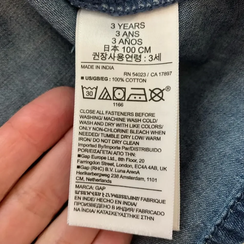 GAP Denim Long Sleeve Button Down Dress